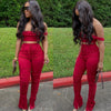 Two Piece Set for Women Two Piece Outfits Stacked Pants 2 Pieces Sets Women Crop Top Pants Stacked Leggings Outfits for Female