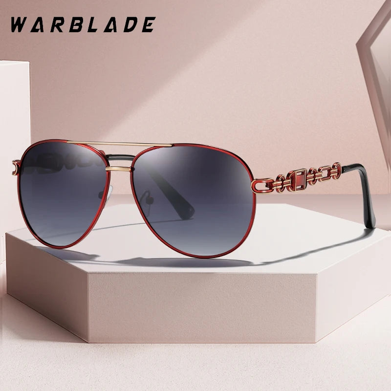 Hochwertige Damen Piloten Polarisierte Sonnenbrille Vintage Metall Hohl Fahrende Sonnenbrille UV400 Brille Gafas De Sol Mujer