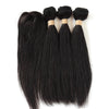 Lockiges Echthaar-Bundles mit Closure, kurzes indisches Echthaar-Bundles mit kreisförmigem Closure