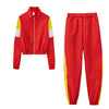 2024 Women's Fashion Color Collision Casual Suit, Splicing Sports Two-piece Set