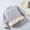 boys Plus velvet Warm turtleneck sweater Pullovers plush inside Thicken sweaters girls Winter Autumn Knitted Loose jacket 2-10Y