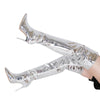 Women Sexy Silver Mirror Thigh High Boots T Show Pointy Toe Club Party Shoes Thin High Heels Over The Knee Long Boots For Women