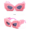 Cat Eye Sunglasses Women Punk Soft Fur Velvet Ladies Sun Glasses 2024 Luxury Brand Trendy Shades Eyewear Oculos De Sol Feminino