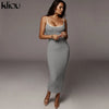 Kliou Trägerloser rückenfreier sexy Bodycon-Midikleid Neu Damen High Waist gestreifte Kleider Eleganz Mode Partykleidung