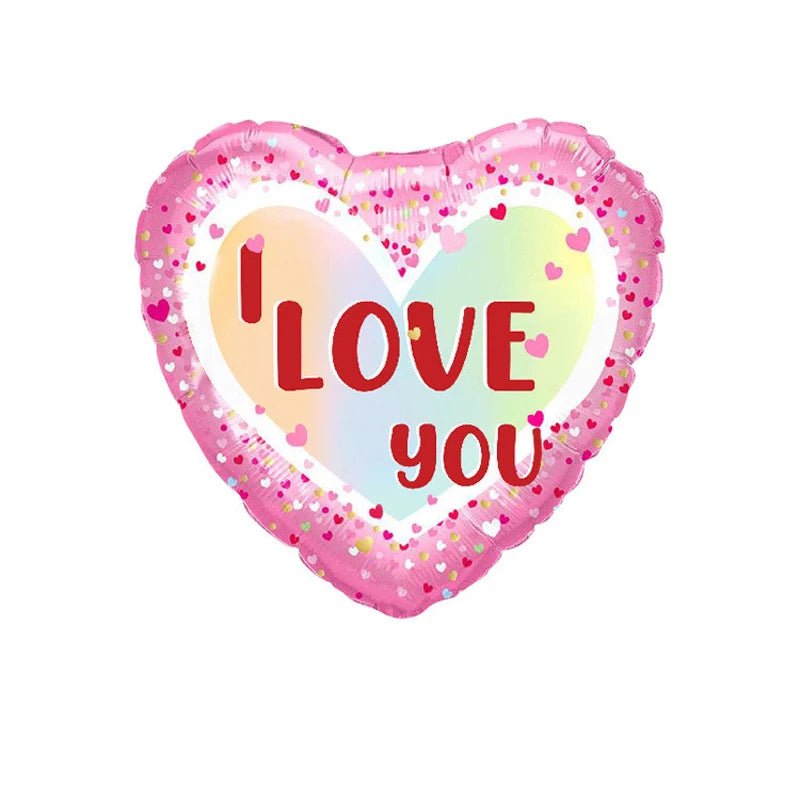 10 Stück 18 Zoll Valentinstags-Heliumballons, „I Love You“ Herzfolienballon, Romantische Hochzeits-Valentinstags-Partydekorationen