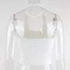White Halter Sexy Backless Tank Tops for Women Streetwear 2024 Sleeveless Ribbed Knit Vest Top Cropped Feminino