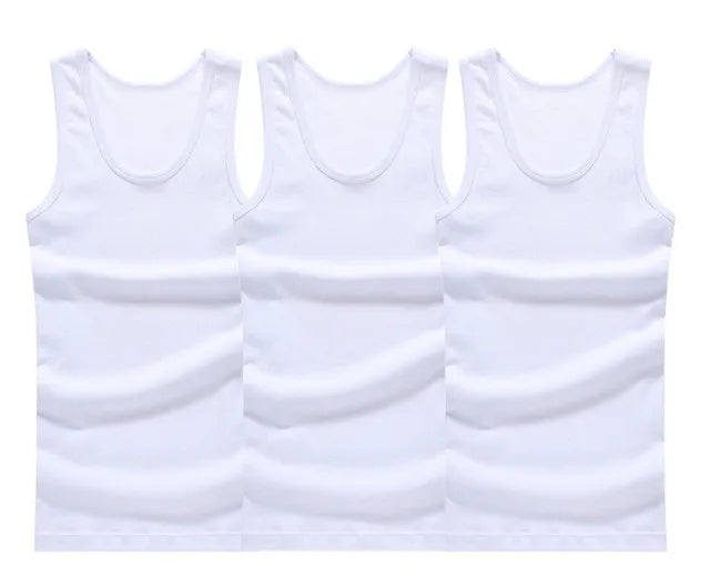 3pcs/lot Cotton Mens Underwear Sleeveless Tank Top Solid Muscle Vest Undershirts O-neck Gymclothing T-shirt men's vest Male 4XL