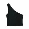 One Shoulder Cropped Tanks Top Women Summer Sleeveless Tanks Camis Sexy Oblique Collar Elastic Corset Slim Crop Tops Tube Lady