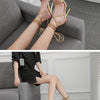 Sommer 12CM Gladiator High-Heel Sandalen für Damen Mode Spitze Offene Zehen Schnür-Stiletto Damen Riemchen-Hochzeitsschuhe Schwarz Rot