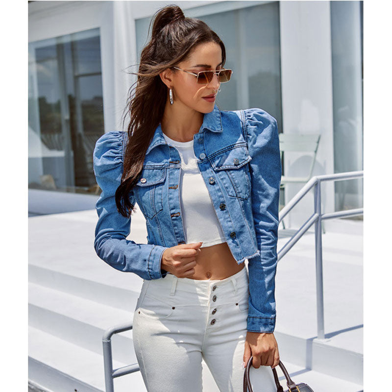 Woman Denim Jacket Autumn Blue Cowgirl Pockets Casual Streetweer Fashion Office Ladies Short Winter Jacket Women Coats Female