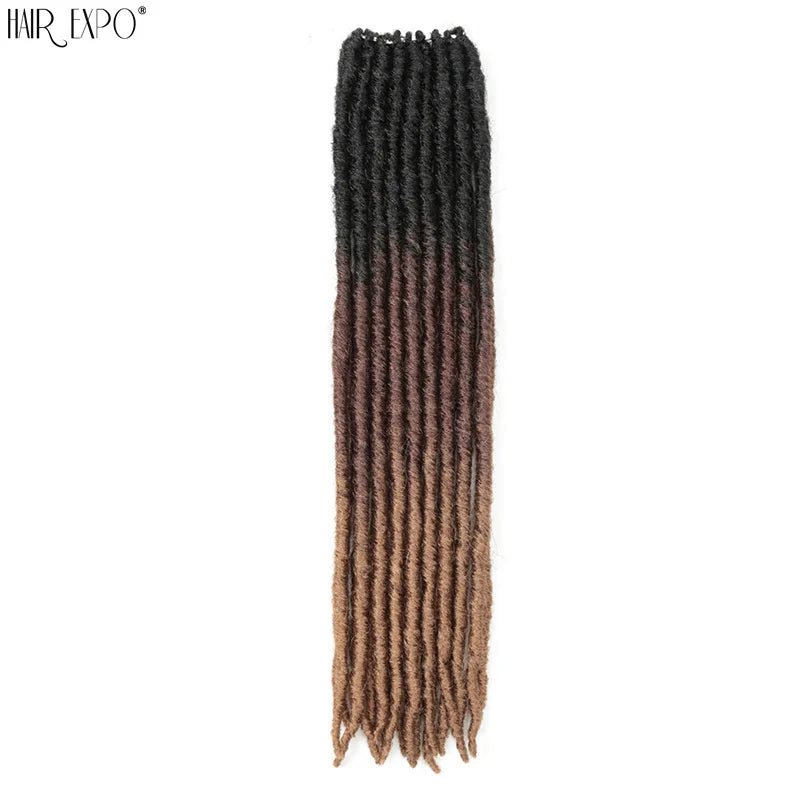 18"Synthetic Faux Locs Crochet Braids Hair Knotless Dreadlocks Straight Gypsy Locs Hair Ombre Braiding Hair Extensions For Women