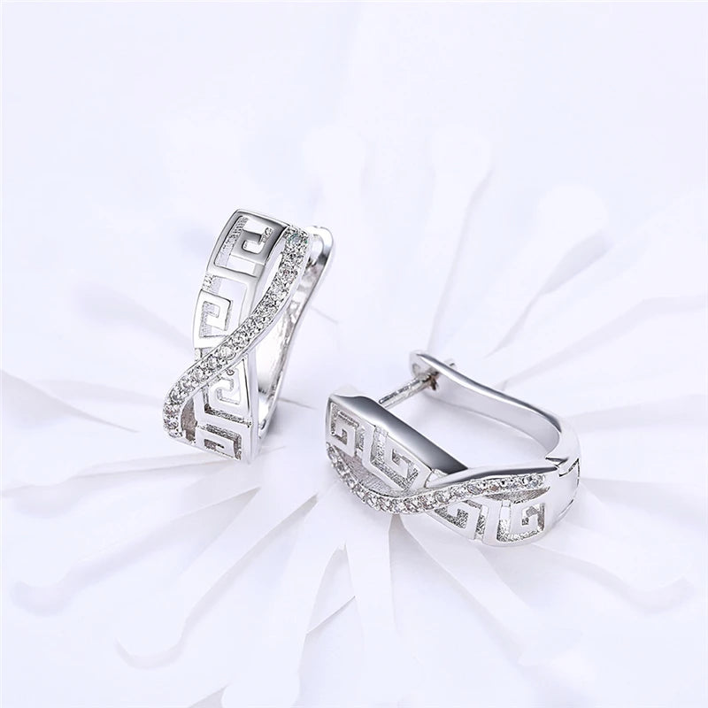 DOTEFFIL 925 Sterling Silber Klassische AAA Zirkon Ohrringe Mode Für Frauen Hochzeit Verlobung Party Geschenk Schmuck