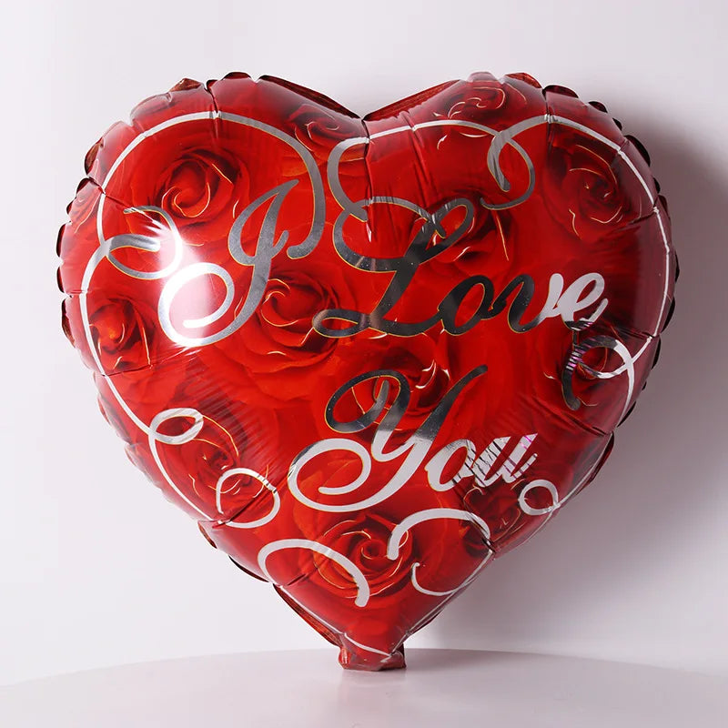 10 Stück 18 Zoll Valentinstags-Heliumballons, „I Love You“ Herzfolienballon, Romantische Hochzeits-Valentinstags-Partydekorationen