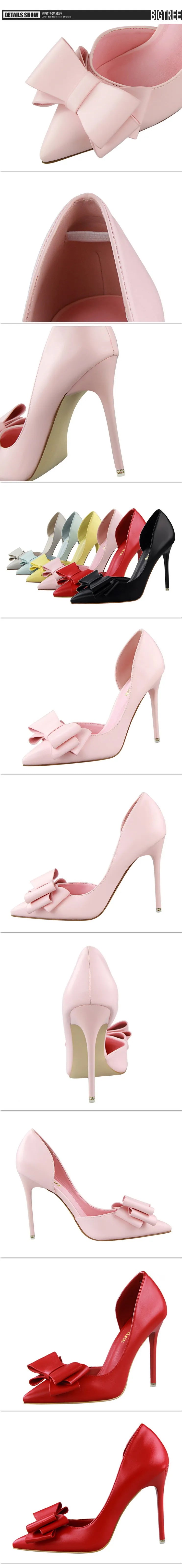 BIGTREE Shoes Bow-knot Woman Pumps Stiletto 10.5 Cm Women Basic Pump Pointed Toe Classic Pumps Sexy High Heels Women Shoes 2026