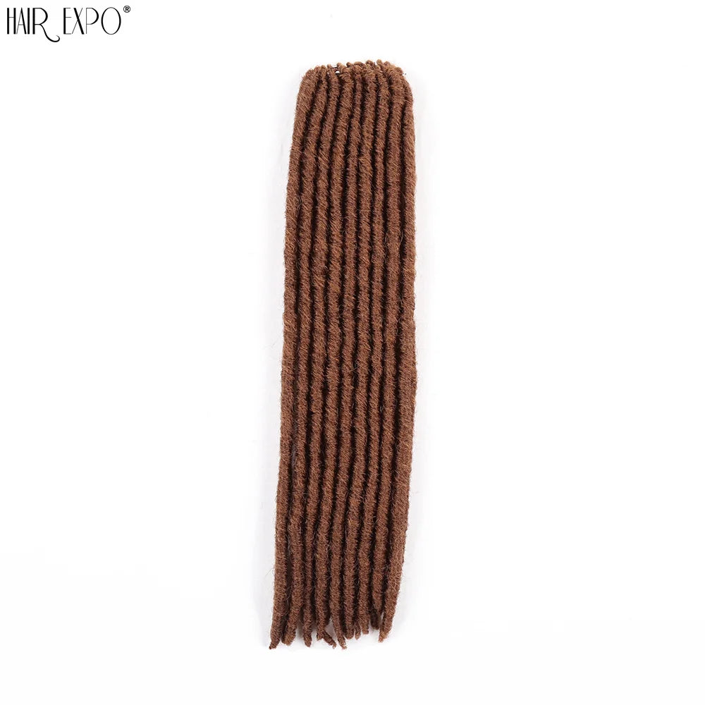 18"Synthetic Faux Locs Crochet Braids Hair Knotless Dreadlocks Straight Gypsy Locs Hair Ombre Braiding Hair Extensions For Women