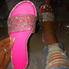 Glitter Slippers Women Summer Sandals 2023 Fashion Bling Female Candy Color Flip Flops Beach Diamond Flat Shoes Outdoor Sandals