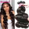 Beaufox Body Wave Bundles Brazilian Hair Weave Bundles 1/3/4 PCS Human Hair Bundles Natural /Jet Black 8-30"Remy Hair Extensions