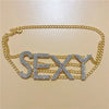 Wholesale NASTY SEXY Shiny Rhinestone Choker Necklace Letter for Women BABY Big Choker Necklace Crystal Collar Statement Jewelry