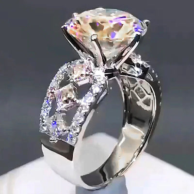 Huitan New Trendy Wedding Jewelry Women Rings Brilliant Cubic Zirconia Crystal Engagement Anniversary Ring for Female Drop Ship