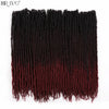18"Synthetic Faux Locs Crochet Braids Hair Knotless Dreadlocks Straight Gypsy Locs Hair Ombre Braiding Hair Extensions For Women