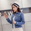 New Long Sleeve winter Slim White Black Jeans Top For Women Solid Denim Jacket Women Short Overcoat Ladies Jackets Tops