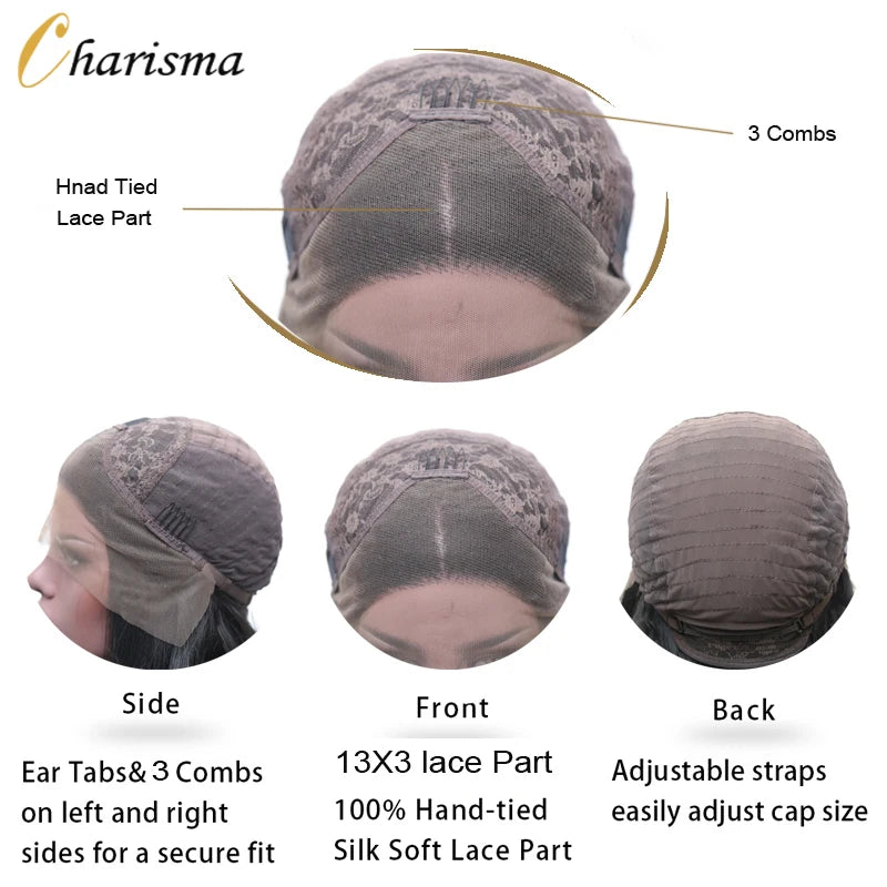 Charisma 26 Inches Long Water Wave Synthetic Lace Front Wig For Black Women Dark Blue Colored Frontal Wigs Natural Hairline Wig