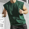 New Men O-neck Tank Top Pure Color Cotton Summer Vest Gym Muscle Bodybuilding Streetwear Sleeveless Shirt Workout Fitness Sport