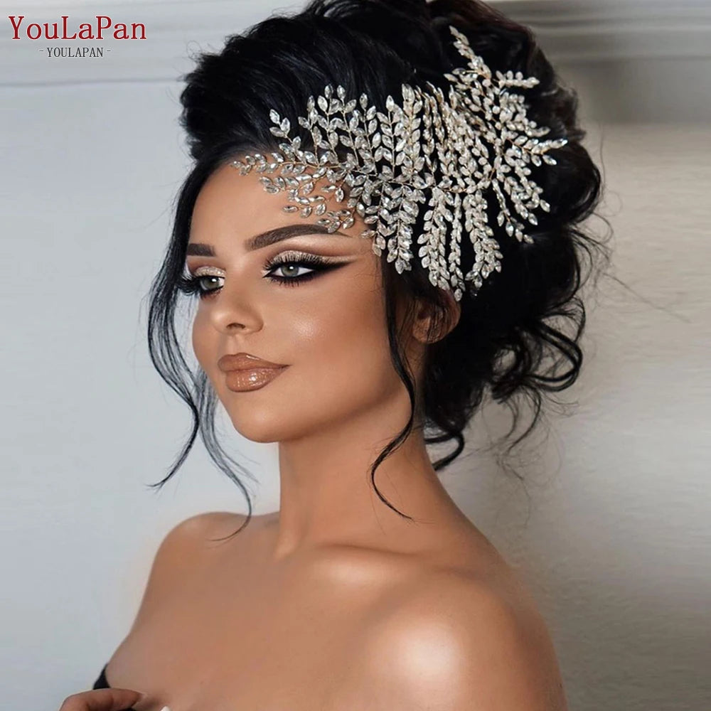 YouLaPan HP238 Bridal Crown Wedding Tiaras and Crown Bridal Tiara Luxury Hair Wedding Accessories Boho Wedding Headband Headwear