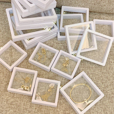 10PCS Plastic 3D Floating Jewelry Display Stands Clear Necklace Bracelet Holder for Gift Shop Storage Organizer Box Wholesale