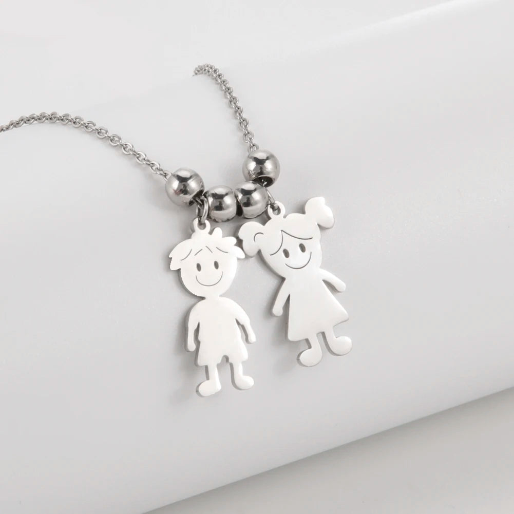 Couple Friend Personalized Necklace Custom Chain Name Mother Father Family Gift For Women Men Stainless Steel Pendant Jewelry