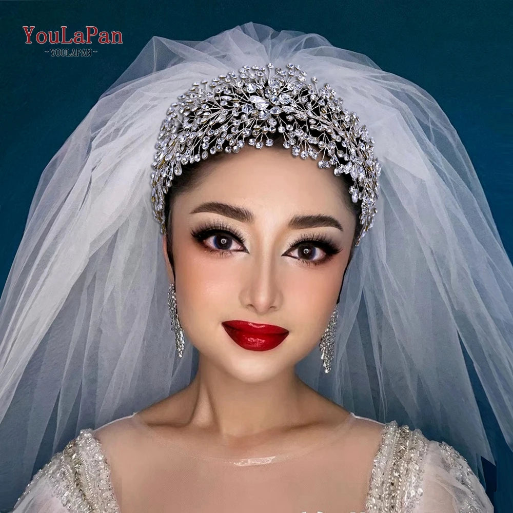 YouLaPan HP238 Bridal Crown Wedding Tiaras and Crown Bridal Tiara Luxury Hair Wedding Accessories Boho Wedding Headband Headwear