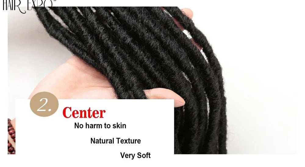 18"Synthetic Faux Locs Crochet Braids Hair Knotless Dreadlocks Straight Gypsy Locs Hair Ombre Braiding Hair Extensions For Women