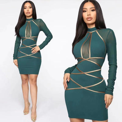 NOVANCE B2658 Dunkelgrün Moderne Damenmode Neueste Damenbekleidung Mädchen Party Freizeitkleider Damen