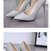 HOT Plus Size 34-44 HOT Women Shoes Pointed Toe Pumps Patent Leather Dress High Heels Boat Shoes Wedding Shoes Zapatos Mujerd76