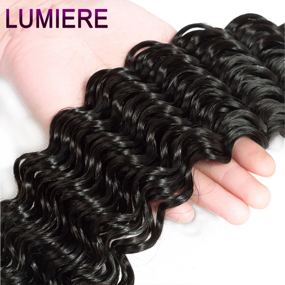 Mongolian Afro Kinky Curly Human Hair Bundles With Closure Deep Curly Hair Weave Bundles With Frontal Closure Hair Extensions