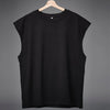New Men O-neck Tank Top Pure Color Cotton Summer Vest Gym Muscle Bodybuilding Streetwear Sleeveless Shirt Workout Fitness Sport