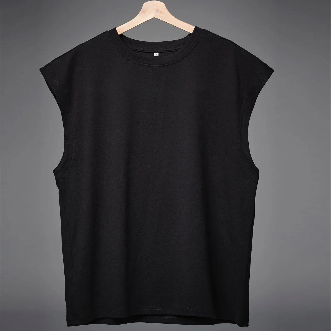 New Men O-neck Tank Top Pure Color Cotton Summer Vest Gym Muscle Bodybuilding Streetwear Sleeveless Shirt Workout Fitness Sport