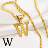 Anniyo A-Z Letters Necklaces Women Men Gold Plated Initial Pendant Rope Chain English Letter Jewelry Alphabet African #058002B