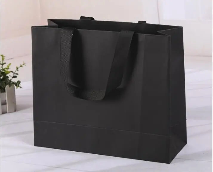 100pcs Custom LOGO Shopping bags High quality thick Paper Tote bags  for  Jewelry bag