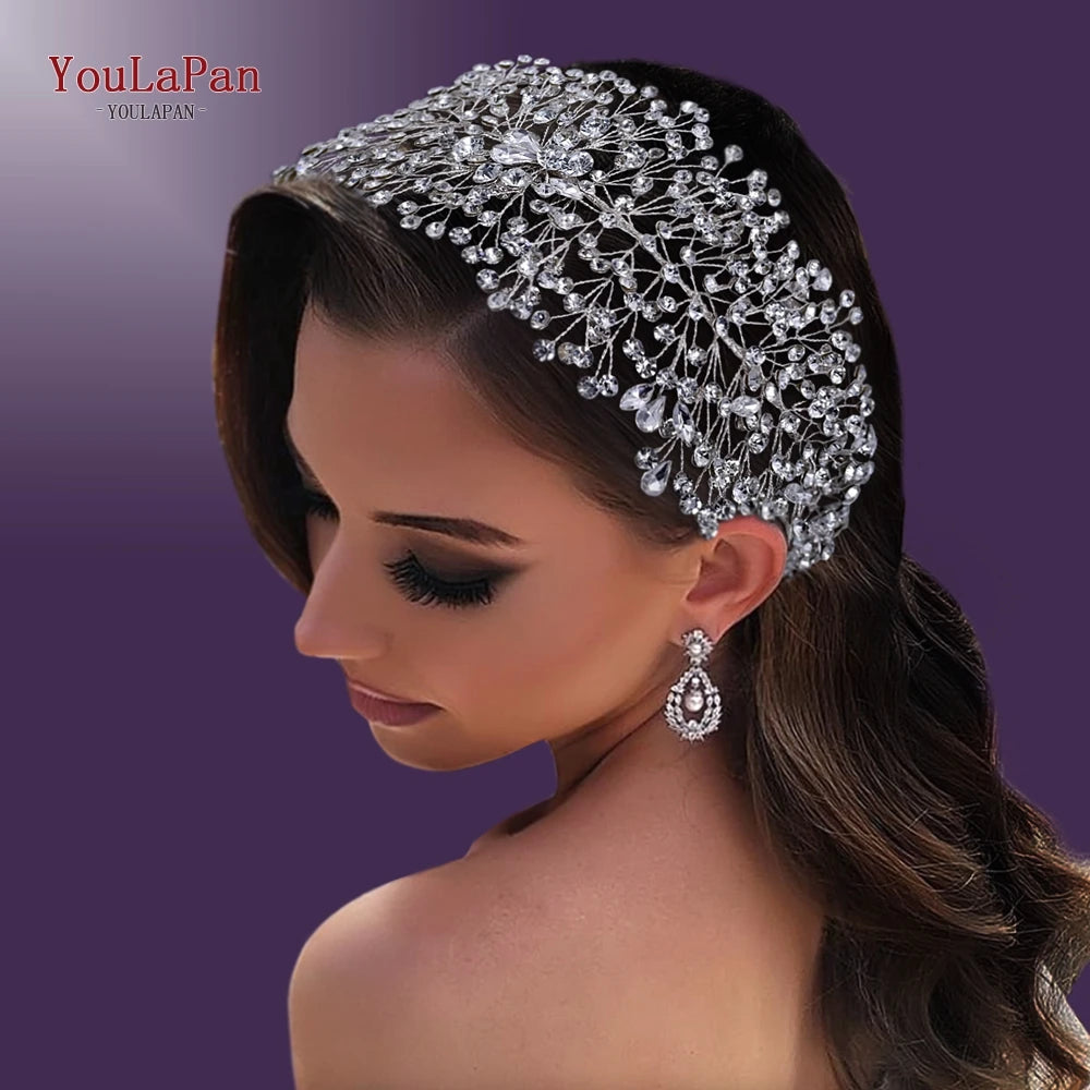 YouLaPan HP238 Bridal Crown Wedding Tiaras and Crown Bridal Tiara Luxury Hair Wedding Accessories Boho Wedding Headband Headwear