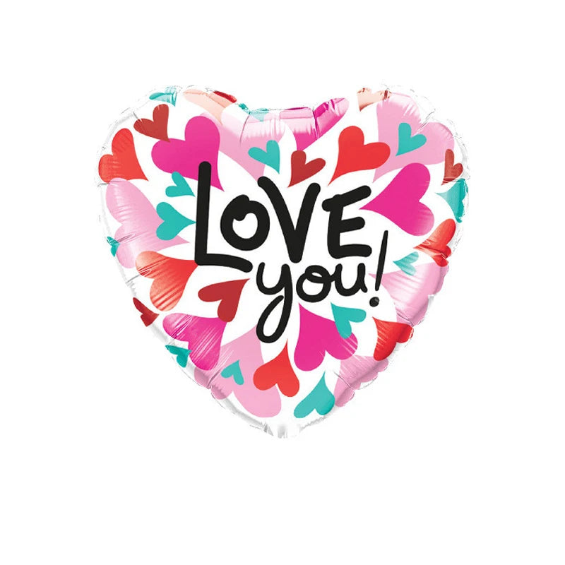 10 Stück 18 Zoll Valentinstags-Heliumballons, „I Love You“ Herzfolienballon, Romantische Hochzeits-Valentinstags-Partydekorationen