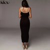 Kliou Trägerloser rückenfreier sexy Bodycon-Midikleid Neu Damen High Waist gestreifte Kleider Eleganz Mode Partykleidung
