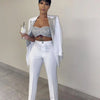 White Silver Customized Suits For Wedding Sequins Mother of the Bride Pants Suit Evening Party Tuxedos Formal Wear 2 Pieces