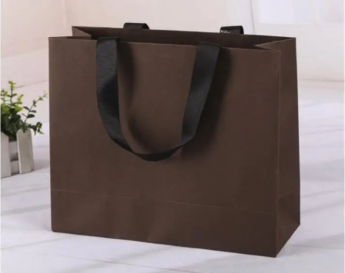 100pcs Custom LOGO Shopping bags High quality thick Paper Tote bags  for  Jewelry bag