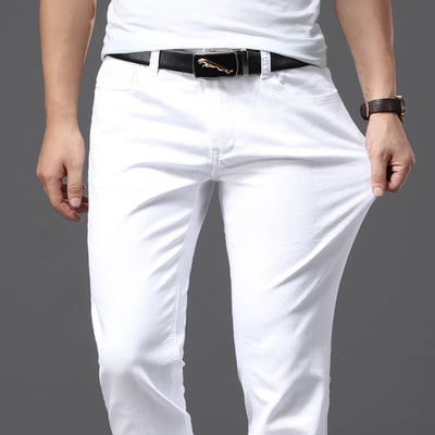 Herren Weiße Jeans Fashion Casual Klassisch Slim Fit Weiche Hose Herren Marken Hochwertige Stretch-Hose
