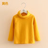 2025 Spring Autumn 2-10 Years Children'S Candy Color Sweet Long Sleeve High Neck Unisex Kids Girl Boy Basic Turtleneck T-Shirt