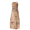 Women Holiday Floral Print Long Dresses Summer Spaghetti Strap Beach Swing Party A Line Dress Sexy Backless Irregular Dress Robe