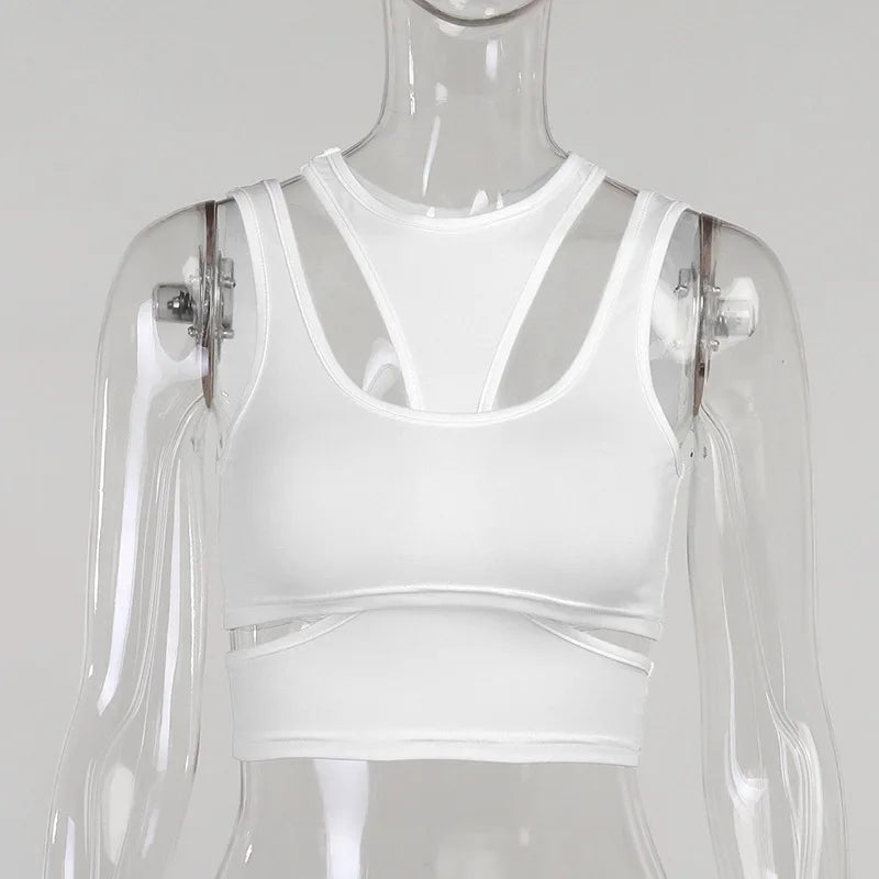 Sexy Solid Color Hanging Neck Bandage V-neck Off Shoulder Crop Tops 2021 Summer Women Fashion Casual Black Halter Vest Comfort