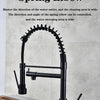 DQOK Black Brushed Spring Pull Down Kitchen Sink Faucet Hot & Cold Water Mixer Crane Tap with Dual Spout Deck Mounted