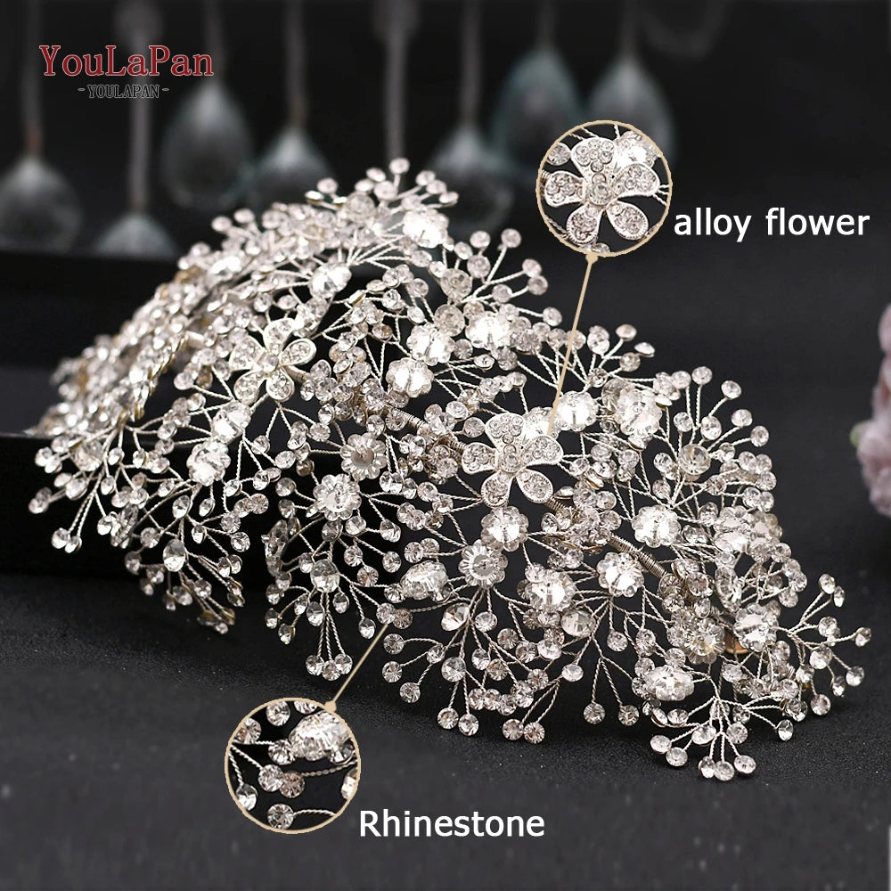 YouLaPan HP238 Bridal Crown Wedding Tiaras and Crown Bridal Tiara Luxury Hair Wedding Accessories Boho Wedding Headband Headwear